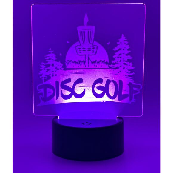 Disc Golf Laser Engraved LED light, Disc Golf Gift, Sport Gift, LED Night Light - Picture 6 of 16